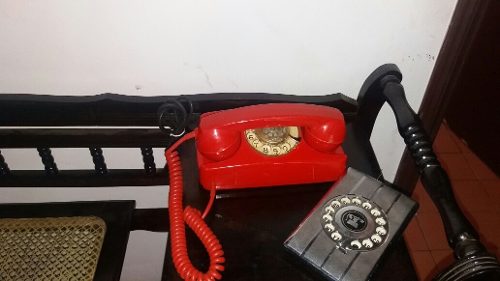 Telefone Tijolinho De Disco Antigo Vermelho