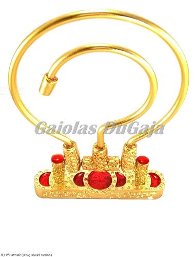 Gancho Alça Para Gaiola Dourado Super Luxo Vermelho Pequeno