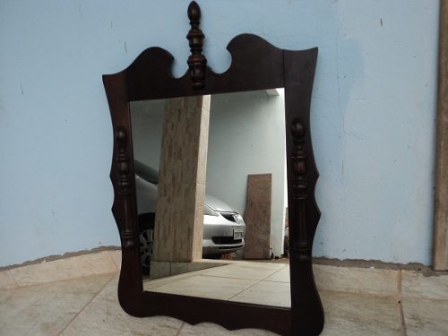 Antigo Espelho Madeira Embuia.