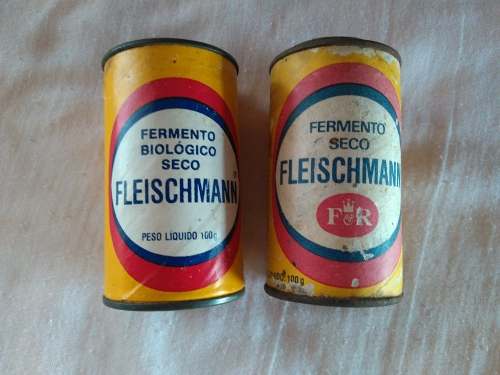 2 Latas Antigas Fermento Fleischmann