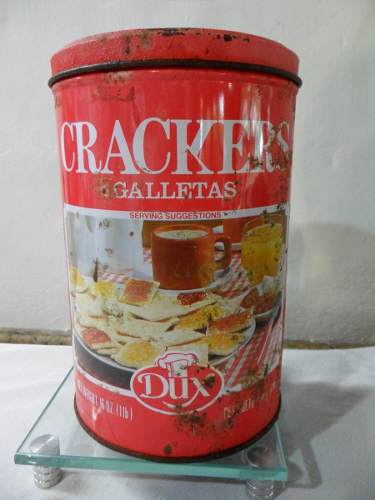Antiga Lata Biscoito Salgado Dux Crackers Raridade Ano 