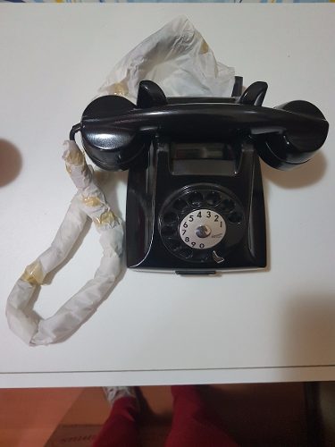 Telefone Antigo Ericsson Preto, Modelo Baquelite Anos 60