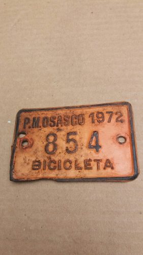 Placa De Bicicleta Antiga