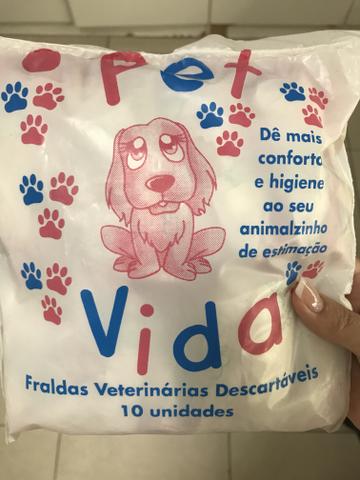 Pacote com 10 fraldas veterinárias descartáveis (marca Vida)