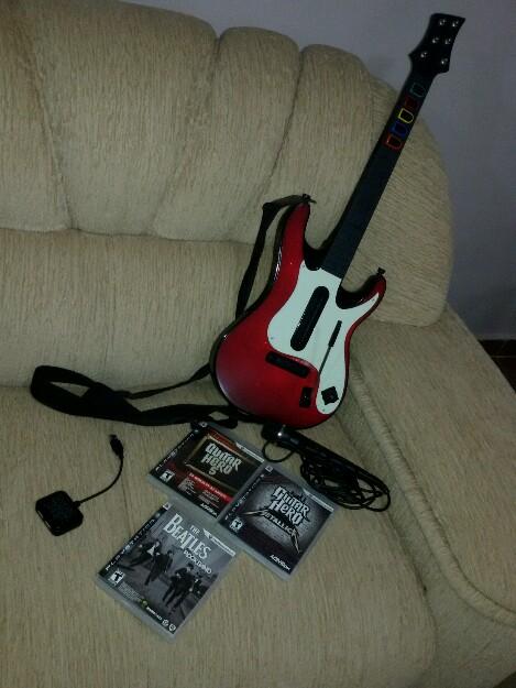 kit guitarra microfone e 3 jogos guitar hero 5 metallica e kit guitar 