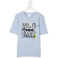 Boss Kids graphic logo T-shirt - Azul