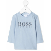 Boss Kids logo print T-shirt - Azul