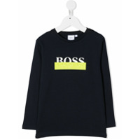 Boss Kids long sleeved logo T-shirt - Azul