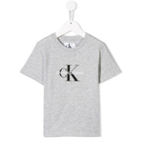 Calvin Klein Kids Camiseta com logo - Cinza