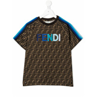 Fendi Kids FF-logo cotton T-shirt - Marrom
