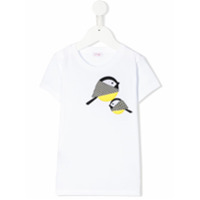 Il Gufo Camiseta com pássaro bordado - Branco