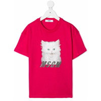 Msgm Kids cat-print T-shirt - Rosa