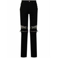 AMIRI bandana-trim skinny jeans - Preto