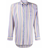 Etro Camisa com botões e listras - Azul
