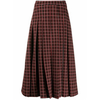 Marni checkered pleated midi-skirt - Preto