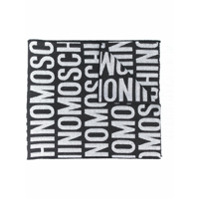Moschino logo-lettering scarf - Preto
