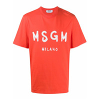 MSGM Camiseta com estampa de logo - Laranja