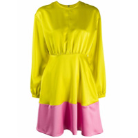 MSGM Vestido evasê color block - Amarelo