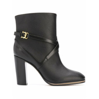 Pollini side buckle ankle boots - Preto