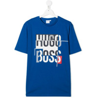 Boss Kids TEEN logo print T-shirt - Azul