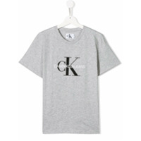 Calvin Klein Kids Camiseta com logo - Cinza