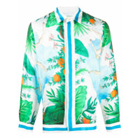 Casablanca Camisa com estampa tropical - Azul