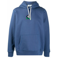 Casablanca embroidered patch hoodie - Azul