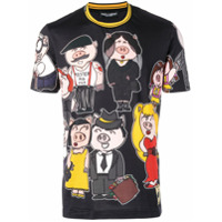 Dolce & Gabbana Camiseta Family Pig - Preto