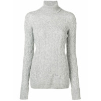 Drumohr cable knit turtle neck sweater - Cinza