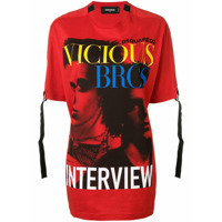 Dsquared2 Camiseta 'Vicious Bros' - Vermelho