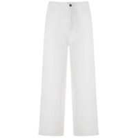 Egrey Calça pantacourt jeans - Branco
