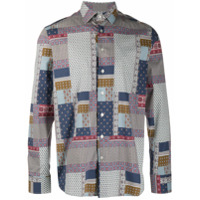 Etro patchwork geometric-print shirt - Cinza