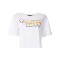 Eva T-shirt cropped Tropical Love - Branco