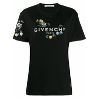 Givenchy Camiseta floral com logo - Preto