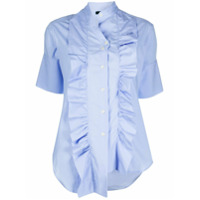 Jejia ruffled short cotton shirt - Azul