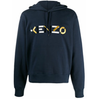 Kenzo embroidered logo hoodie - Azul