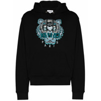 Kenzo Tiger logo-embroidered hoodie - Preto