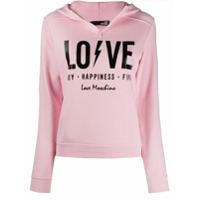 Love Moschino Love print hoodie - Rosa