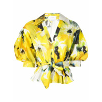 Marchesa Blusa com estampa floral - Amarelo