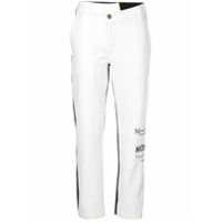 Monse Calça jeans bicolor com logo - Branco
