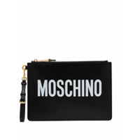 Moschino Clutch com estampa de logo - Preto