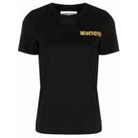 Moschino embroidered logo T-shirt - Preto