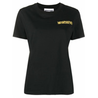 Moschino logo-embroidered T-shirt - Preto
