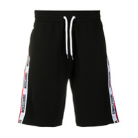 Moschino logo-stripe shorts - Preto