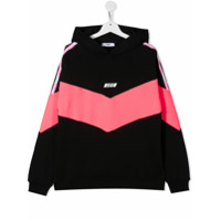 Msgm Kids TEEN colour-block hoodie - Preto