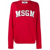 MSGM Moletom com logo - Vermelho