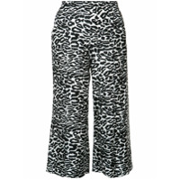 Piamita leopard print cropped pants - Preto