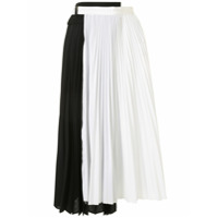 Sacai contrast panel pleated skirt - Branco