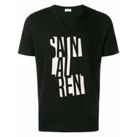 Saint Laurent Camiseta com logo - Preto