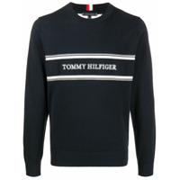 Tommy Hilfiger logo intarsia jumper - Azul